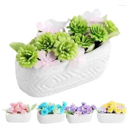 Decorative Flowers Potted Plant Model Perfect Landscape Decorations Artificial Plants Green Grass Flower Pot Ornament Home GardenDecor