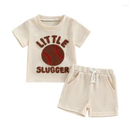 Clothing Sets Baby Boys Shorts Set Short Sleeve Embroidery Baseball Letters T-shirt With Summer Outfit