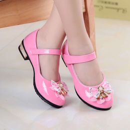 Girls Cute Sequins Bow Princess Solid Colour Fashion Glossy Sandals Single Comfort Breathable Casual Shoes L2405 L2405