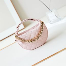 Grained Shiny Calfskin Pouch Designer Bag Women Luxury Fashion Classic Pink Handbag Clutch Bags Shoulder Bags Chain Of Pearls Bow-Knot Gold-Tone Metal High Quality