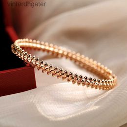 Seiko original Kartiere bracelets women counter quality High Version V Gold Plated Bullet Head Bracelet Fashion Light Luxury Rose Gold Rivet Couple Bracelet