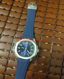 Classic Mens Watches 42mm 5168G 001 Mechanical Blue Dial Steel Bezel Rubber Strap Sapphire Luxury Watch Luminous Waterproof9011757