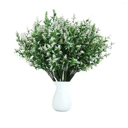 Decorative Flowers 12 Outdoor Artificial UV Resistant Lavender Plants Plastic Green Indoor Hanging Garden