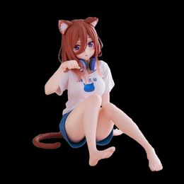 Action Toy Figures Cartoon Anime Cat ear sitting posture girl Car Ornament Creative Can be used as a phone stand Car Interior Y240516