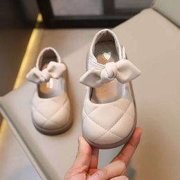 Children Leather for Girls Soft Spring Autumn New Baby Shallow Bow Solid Color Japanese Style Kids Versatile Casual Shoes L2405 L2405