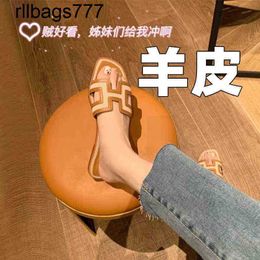 Slipper Oran Designer Original Luxury Slides Sandals Women Style Wear Out the Latest Exotic Fashion Leather Ins Niche Design Flat Bottom