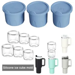 Baking Moulds Silicone Ice Tray Hollow Cylinder Set For 30/40 Oz Cups Stackable Cubes Maker Cocktails Whiskey Coffee