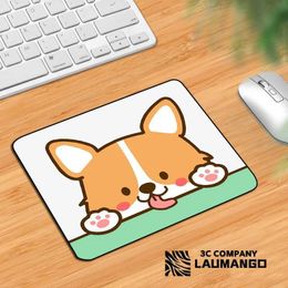 Mouse Pads Wrist Rests Gaming Cute Mouse Pad Small corgi Shiba inu Pc Accessories Deskmat Mousepad Gamer Keyboard Mats Anime Mause Pads Kawaii Laptops J240510