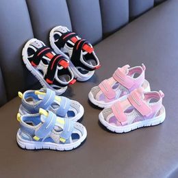 Лето младенца для девочек мальчики мягкая ткань, дети, маленькие детские пляжные сандалии, обувь для малышей L2405 L2405
