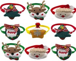 Dog Apparel 50100pcs Christmas Pet Accessories Santa Claus Deer Collar For Dogs Adjustable Bowtie Necktie Xmas2115642