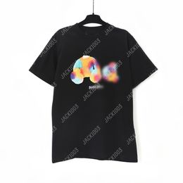 Palm 24SS Summer Letter Printing Broke Beheaded Rainbow BEAR Logo T Shirt Boyfriend Gift Loose Oversized Hip Hop Unisex Short Sleeve Lovers Style Tees Angels 2242 LIC