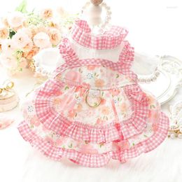 Dog Apparel Flower Princess Dress Pet Clothes Lolita Clothing Dogs Super Small Cute Chihuahua Soft Print Summer Pink Girlmascotas