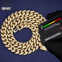 Pass Diamond Tester VVS Chain 100% Sterling Sier 12Mm Moissanite Cuban Hip Hop Men Fashion Jewellery