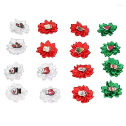 Dog Apparel Pet Christmas Hair Bows Beautiful Puppy Flower Topknot Lightweight Grooming Prevent Slip Mix Colors Cute With Rubber Band For
