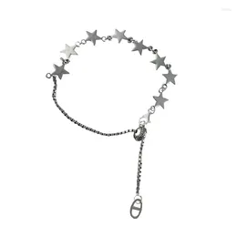 Charm Bracelets Five-pointed Star Chain Bracelet Link Simple Bangles Jewelry Fashion Adjustable Wristband
