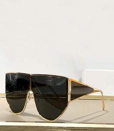 Shield Pilot Sunglasses Metal Gold Black Lenses Unisex Sun Glasses Shades with Box2064171