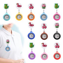 Pocket Watch Chain Cute Animals Clip Watches Womens Nurse On Collar Style Hospital Medical Fob Clock Gifts Lapel Drop Delivery Otjay