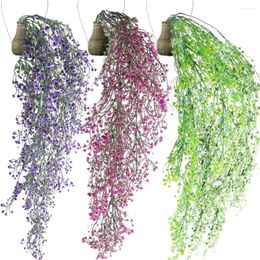 Decorative Flowers 82cm Simulated Orchid Vine Artificial Flower Wall Hanging Basket False White Green Plant String Home Garden Party Wedding