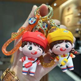 Cute Anime Keychain Charm Key Ring Lovely Doll Couple Students Personalised Creative Valentine's Day Gift UPS
