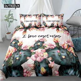 Bedding Sets Cactus Duvet Cover Set Exotic Plant Prickly Pear Succulents Kids Teens I Love King Size Polyester Quilt