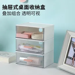 Storage Boxes Desktop Drawer Type Box Cosmetic White Organiser For Makeup Acrylic