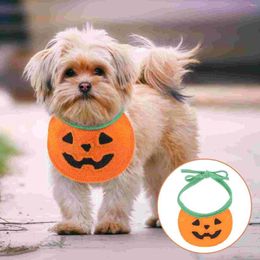 Dog Apparel Halloween Decor Pumpkin Bandana Household Pet Cotton Polyester Kitten Decorative Cat