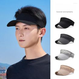 Ball Caps Men's Summer Breathable Air Sun Hats Men Adjustable Visor UV Protection Top Empty Solid Sports Tennis Running Sunscreen Cap