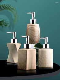 Liquid Soap Dispenser Creative Wood Grain Ceramic Household Push-type Lotion Bottle Sink Sub-bottling Bathroom Decoration Accessories