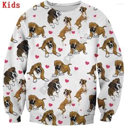 Clothing Sets Cute Boxer 3d Printed Hoodies Pullover Boy For Girl Long Sleeve Shirts Kids Funny Animal Sweatshirt