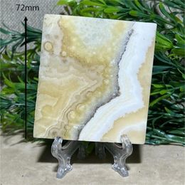 Decorative Figurines Natural Crystal Flower Calcite Slab Slice Stone Quartz Reiki High Quality Beauty Healing Minerals Spiritual Home