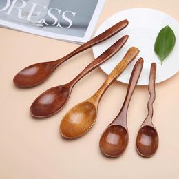 Spoons Japanese Creative Wood Spoon Restaurant Coffee Teaspoon Eco Friendly Honey Jam Mixing Stir Tableware Kitchen Cooking Tool