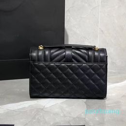 Designer -2024 21cm Caviar Leather Envelope Bag Crossbody Shoulder Handbag Designer Classic Chain 3 Colors 2022