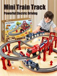 Diecast Model Cars Electric Assembly Train Boy Education Simulation Model Set Christmas Birthday Gift Train Track Toy WX