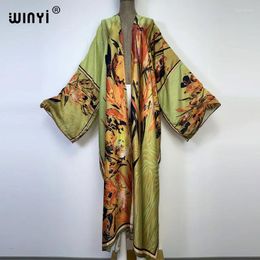 Summer Party Beach Wear Swim Suit Elegant Africa Women Boho Cardigan Stitch Colorful Sexy Holiday Long Sleeve Kimono