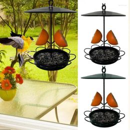 Other Bird Supplies Feeder Hanging Pet Food Dispenser Large Capacity Tray With Rain Roof For Tit Outdoor Birds Container