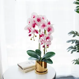 Decorative Flowers Butterfly Orchid Home Decoration Imitation Phalaenopsis Bonsai Artificial Wedding Decor Autum Silk Plastic Flower High