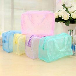 Storage Bags Cosmetic Bag Floral Design Translucent Toiletry Kits Bathroom Wash Dirt Resistant