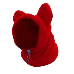 Dog Apparel Winter Hat Thickened Cosy Polar Fleece Hood Washable Ears Hoodie Head Wrap Neck Warmer Scarf For Cold Weather