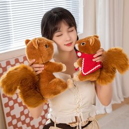Adorbale Furry Hair Big Umbrella Tail Plush Toy Realistic Squirrel Cute Soft Stuffed Animals Doll Pillow For Girls Children Gift