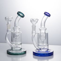 GB150 About 7.87 Inches Height Glass Water Bong Dab Rig Smoking Pipe 14mm Male Tobacco Dome Glass Bowl Colourful Recycle Airflow Bubbler Bongs