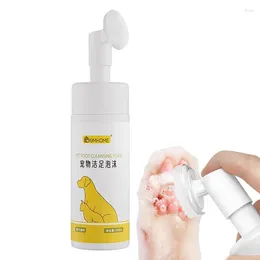Dog Apparel Clean Paws No-Rinse Foaming Cleanser 150ml For With Silicone Brush Portable Detachable Cleaner