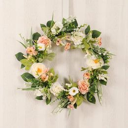 Decorative Flowers Artificial Garland Eucalyptus Leaves And Rose For Wedding Decoration Wall Windows Farmhouse Parties Holiday Home Decor
