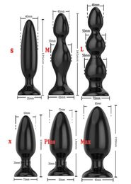 6 Sizes Smooth Soft Huge Anal Plug Anal Beads Butt Plug Dildo Anal Dilatador Adult Sex Toys for Men Prostate Massage Women Gay Y194157955