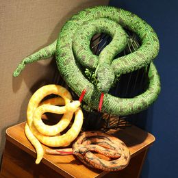New Simulated Long Snakes Plush Toy Giant Lifelike Python Stuffed Snake Plushie Children Boys Funny Birthday Gift Home Decora