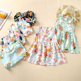 Girls Dress Summer Sleeveless Dresses for Kids Floral Children Princess Costume Toddler Girl Clothes Baby Party Clothing L2405