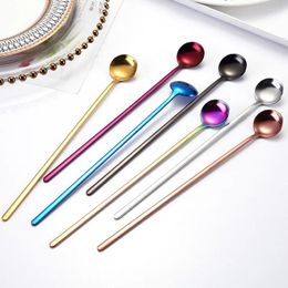 Spoons Fashion Long Handled Dessert Kitchen Tool Dinnerware Ice Cream Coffeeware Stirring Spoon Teaspoon Coffee