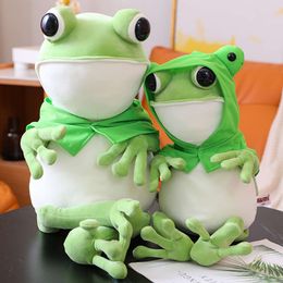Hot Kawaii Cloak Frog Plush Toy Soft Stuffed Animal Lovely Hat Big Eyes Anime Doll Baby Hug Pillow Children Boy Birthday Gifts