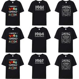 Men's T-Shirts Made in 1960/1961/1962/1963/1964/1965/1966/1967/1968/1969 T Shirt Father Day Birthday Gift Cotton Retro T-Shirts Man Vintage T T240515