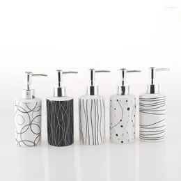 Liquid Soap Dispenser Ceramic Lotion Bottle Hand Sanitizer Bathroom Shower Gel Shampoo Press Decoration