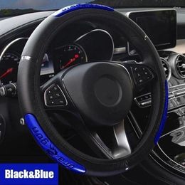 Steering Wheel Covers Premium Quality Car Accessory Embroidered Cover -studded 37-38cm Size Leather Material Bling Decor
